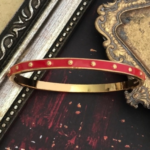 KATE SPADE • Red Studded Bangle Bracelet - Picture 3 of 3